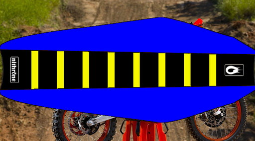 [NTH-SGBBFYZ] Nithrone Sticky Gripper Seat Black Top Blue Sides Flo Yellow Zebra Stripes