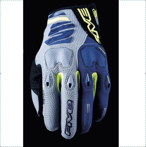 [FIV-12211436] Five E2 Enduro Gloves Grey/Flo Yellow/Navy