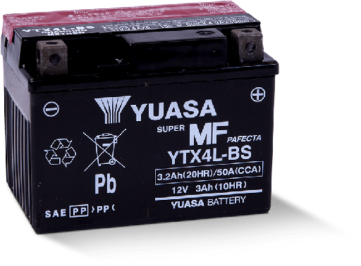[YUA-YTX4LBS] Yuasa Battery YTX4LBS Dry with Acid