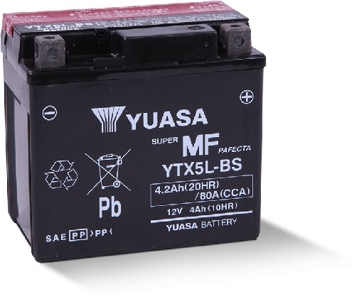 [YUA-YTX5LBS] Yuasa Battery YTX5LBS Dry with Acid