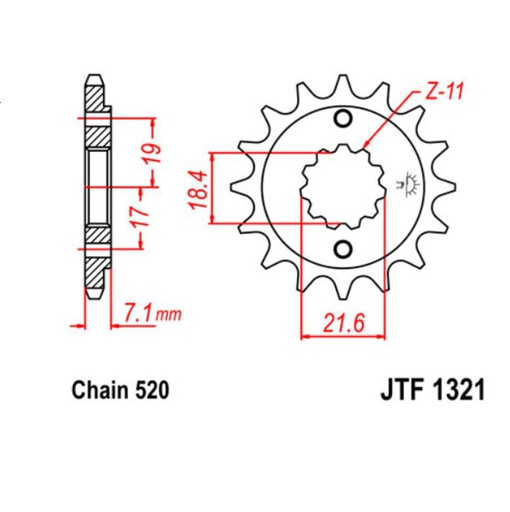 [JT-JTF1321.13] JT Sprocket Front JTF1321 13T