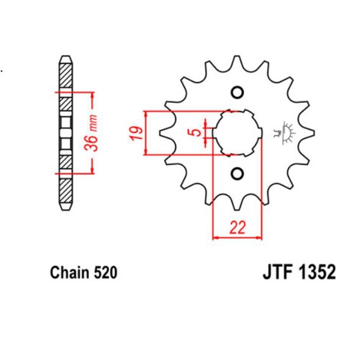[JT-JTF1352.13] JT Sprocket Front JTF1352 13T