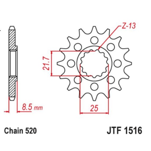 [JT-JTF1516.16] JT Sprocket Front JTF1516 16T