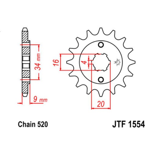 [JT-JTF1554.13] JT Sprocket Front JTF1554 13T