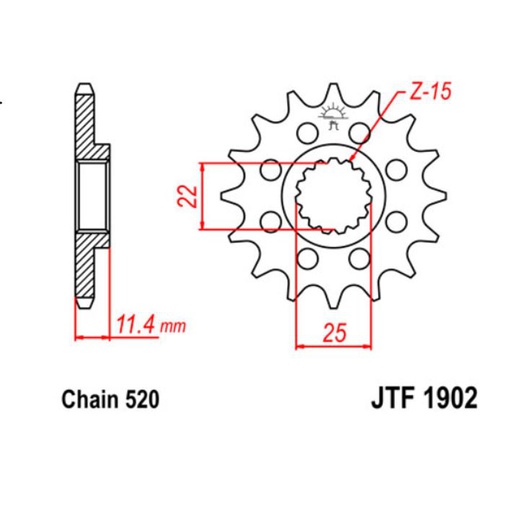 [JT-JTF1902.15] JT Sprocket Front JTF1902 15T