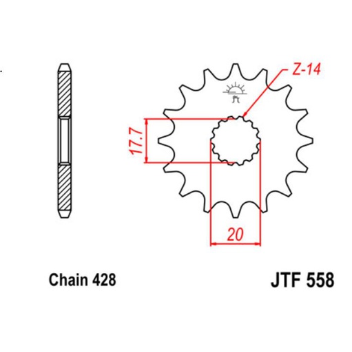 [JT-JTF274.14] JT Sprocket Front JTF274 14T