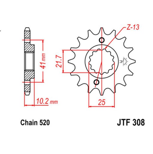 [JT-JTF308] JT Sprocket Front JTF308 15T