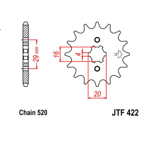 [JT-JTF422.12] JT Sprocket Front JTF422 12T