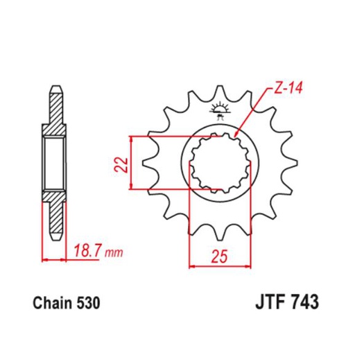 [JT-JTF743.15] JT Sprocket Front JTF743 15T