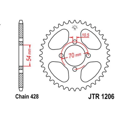 [JT-JTR1206.42] JT Sprocket Rear JTR1206 42T