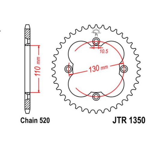 [JT-JTR1350.38] JT Sprocket Rear JTR1350 38T