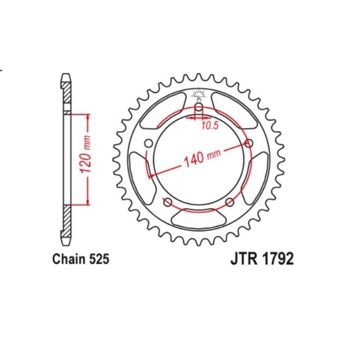 [JT-JTR1792.45] JT Sprocket Rear JTR1792 45T