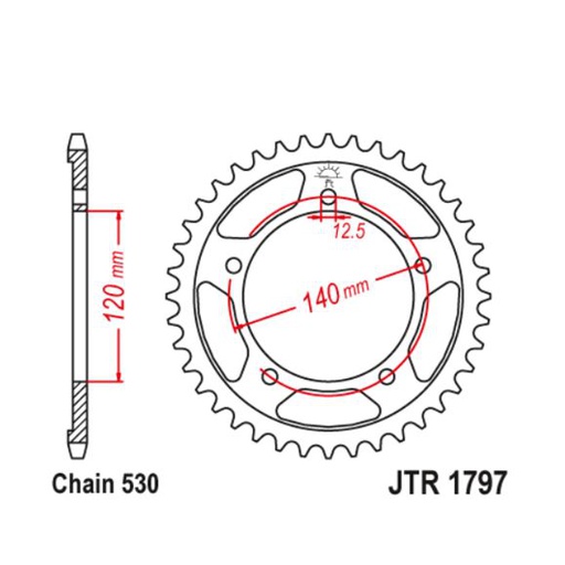 [JT-JTR1797.41] JT Sprocket Rear JTR1797 41T
