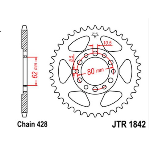 [JT-JTR1842.50] JT Sprocket Rear JTR1842 50T