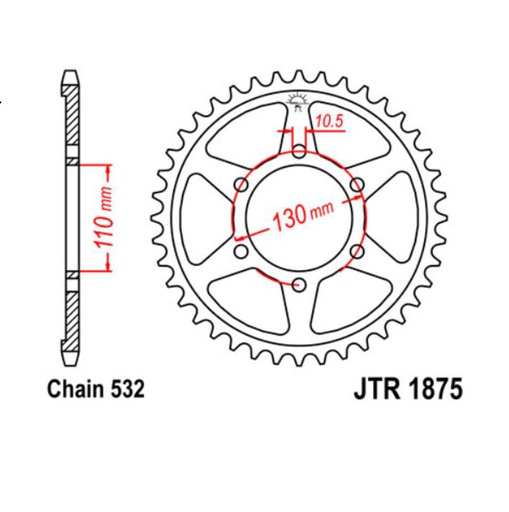 [JT-JTR1875.48] JT Sprocket Rear JTR1875 48T