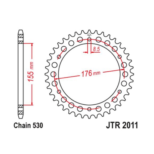 [JT-JTR2011.43] JT Sprocket Rear JTR2011 43T