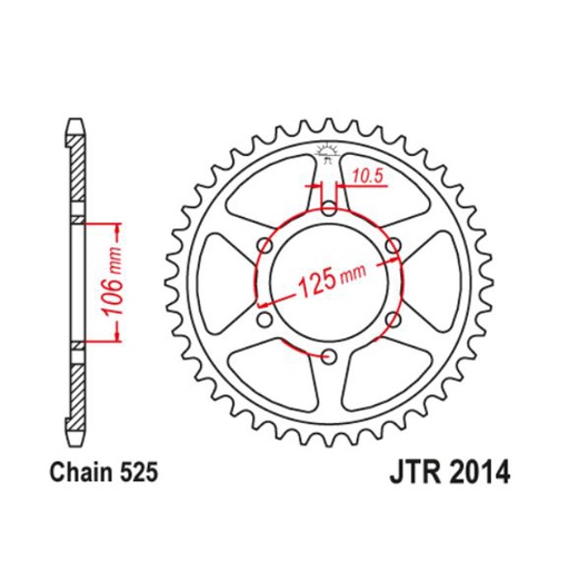 [JT-JTR2014.44] JT Sprocket Rear JTR2014 44T