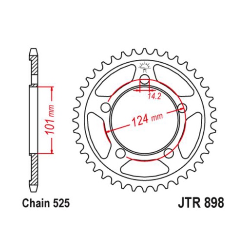 [JT-JTR254.37] JT Sprocket Rear JTR254 37T