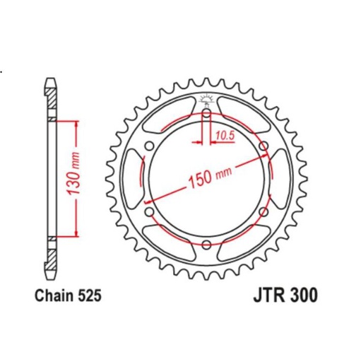 [JT-JTR300.48] JT Sprocket Rear JTR300 48T