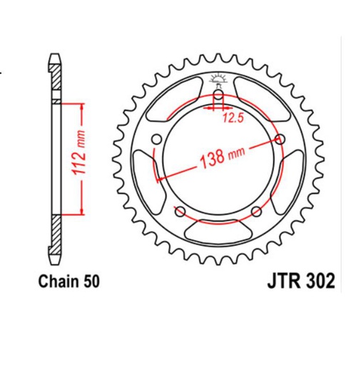 [JT-JTR302.42] JT Sprocket Rear JTR302 42T