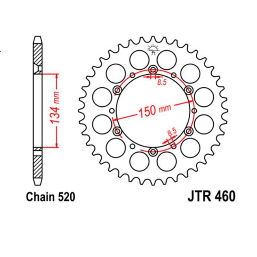 [JT-JTR460.47] JT Sprocket Rear JTR460 47T