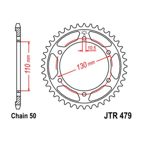 [JT-JTR479.43] JT Sprocket Rear JTR479 43T