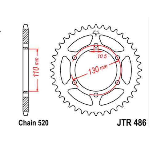 [JT-JTR486.45] JT Sprocket Rear JTR486 45T
