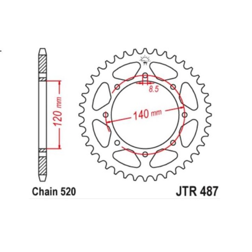 [JT-JTR487.43] JT Sprocket Rear JTR487 43T