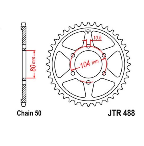 [JT-JTR488.42] JT Sprocket Rear JTR488 42T