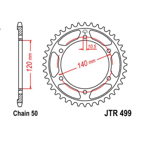 [JT-JTR499.40] JT Sprocket Rear JTR499 40T