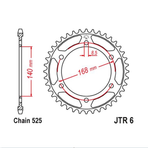[JT-JTR6.41] JT Sprocket Rear JTR6 41T