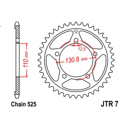 [JT-JTR7.45] JT Sprocket Rear JTR7 45T
