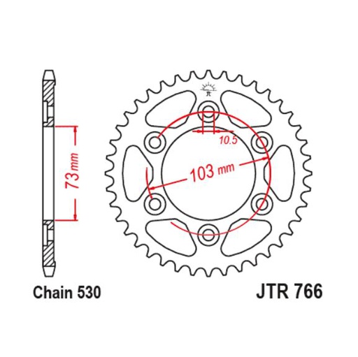 [JT-JTR766.43] JT Sprocket Rear JTR766 43T