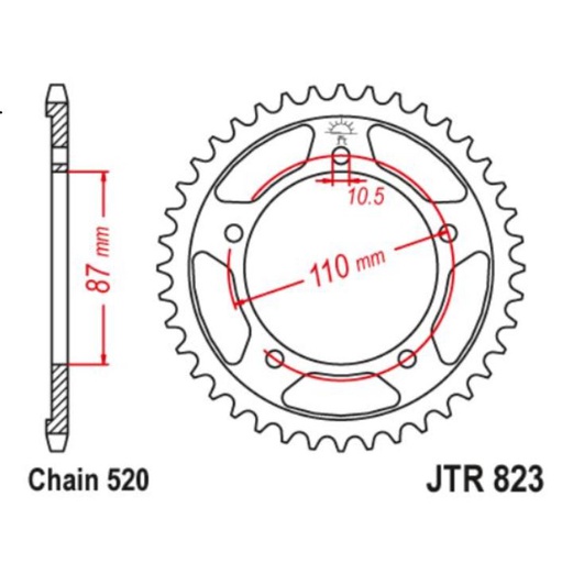 [JT-JTR823.46] JT Sprocket Rear JTR823 46T