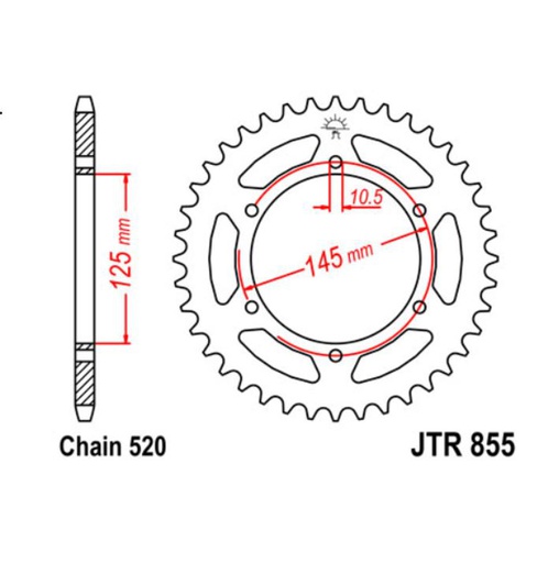 [JT-JTR855.45] JT Sprocket Rear JTR855 45T