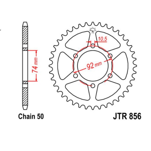 [JT-JTR856.44] JT Sprocket Rear JTR856 44T