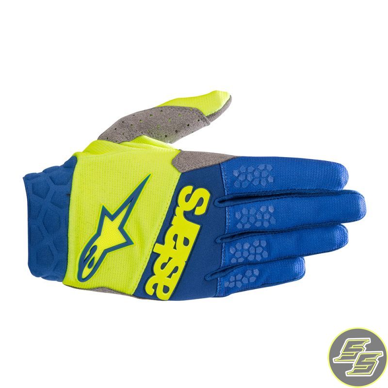 Alpinestars MX Glove Racefend Yellow/Blue
