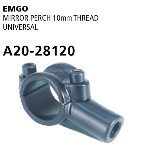 [EMG-A20-28120] Emgo Mirror Perch Universal 10mm Black