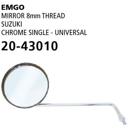 [EMG-20-43010] Emgo Mirror Suzuki 8mm Chrome