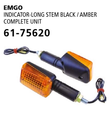 [EMG-61-75620] Emgo Indicator Long Stem Black/Amber