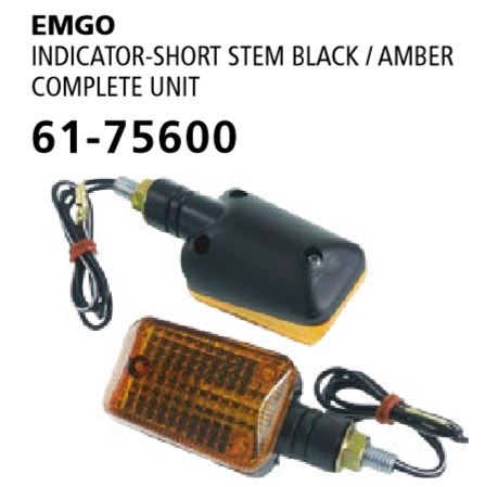 [EMG-61-75600] Emgo Indicator Mini Stem Deco Black/Amber