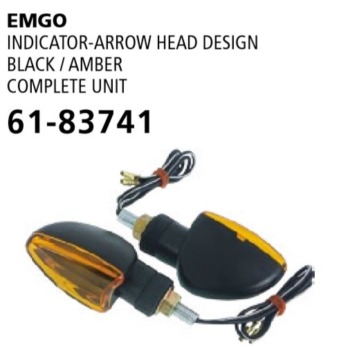 [EMG-61-83741] Emgo Indicator Short Stem Arrow Black/Amber