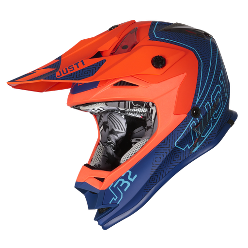 [J1-6063220251017] Just1 J32 Vertigo Youth MX Helmet Blue/Fluo Orange