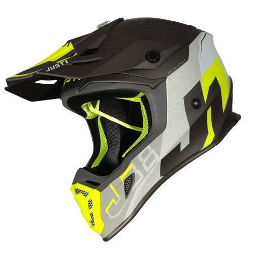 [J1-6063320294004] Just1 J38 Korner MX Helmet Fluo Yellow/Titanium