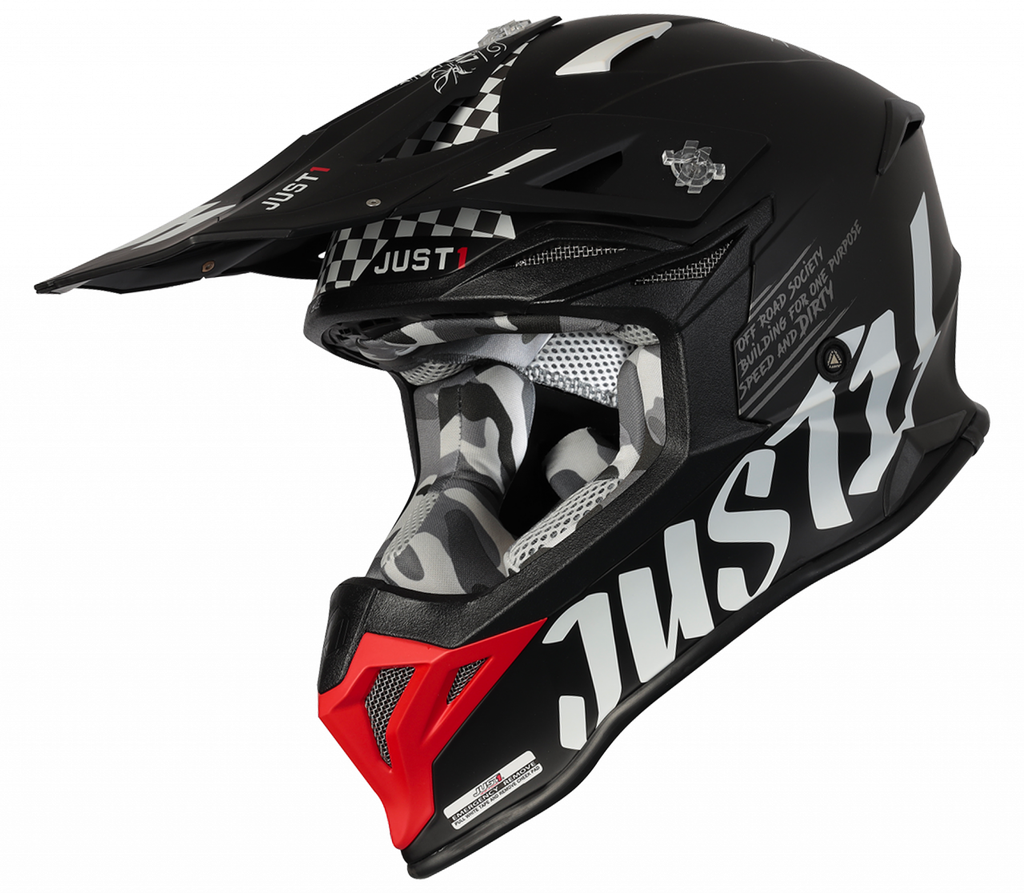 Just1 J39 Rock MX Helmet Red/White/Black