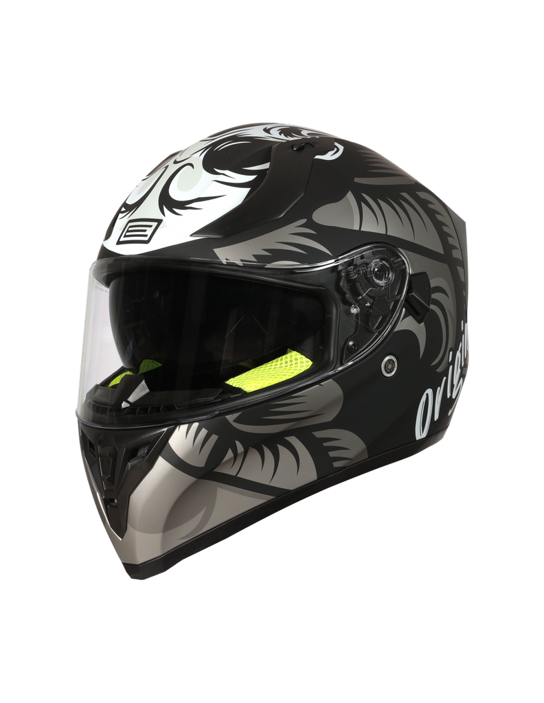 Origine Strada Hardcore Full Face Helmet Titanium/White/Black Matt