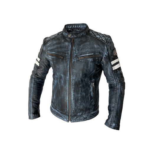 [ARM-MAVJ-BU] Arma Maverick Leather Jacket Navy Blue