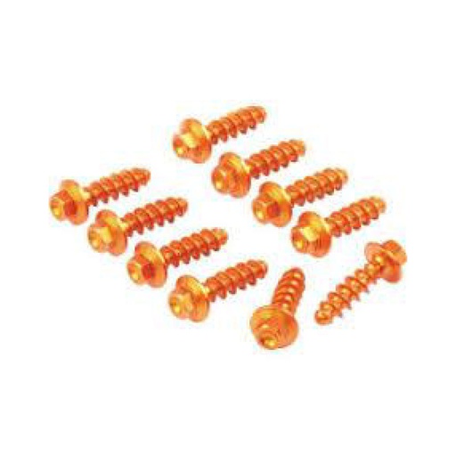 [ZET-88-5843] Zeta Alu Bolt Set for Plastics KTM SX/SXF '16-18 Orange