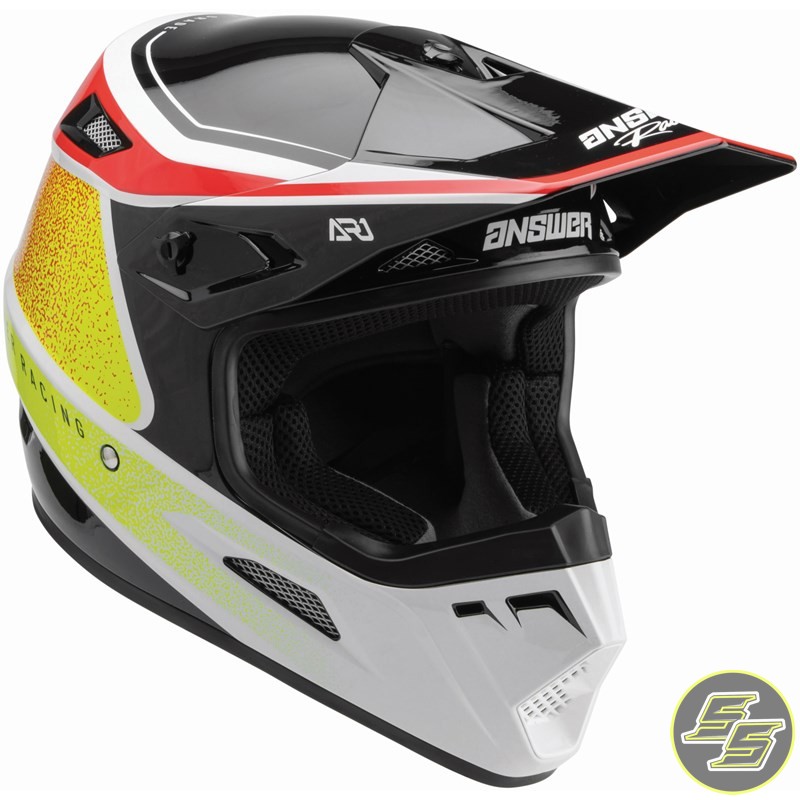 Answer MX Helmet A22 AR1 Vivid Youth Red/White/Hyper Acid